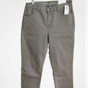 Chico's Size 1.5 or Women 10 Ankle Jeans Perfect Stretch Girlfriend Slim Taupe